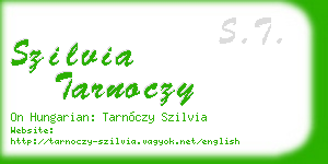 szilvia tarnoczy business card